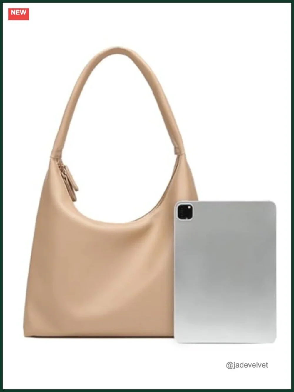 Slouchy PU Leather Hobo Bag Women Crescent Shoulder Crossbody Purse Trendy Tote